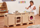 Natuurlijke Kinder Keuken, Fornuis, SpoelBak, Koelkast en Wasmachine H55 cm Tangara Groothandel Kinderopvang en kinderdagverblijf inrichting01